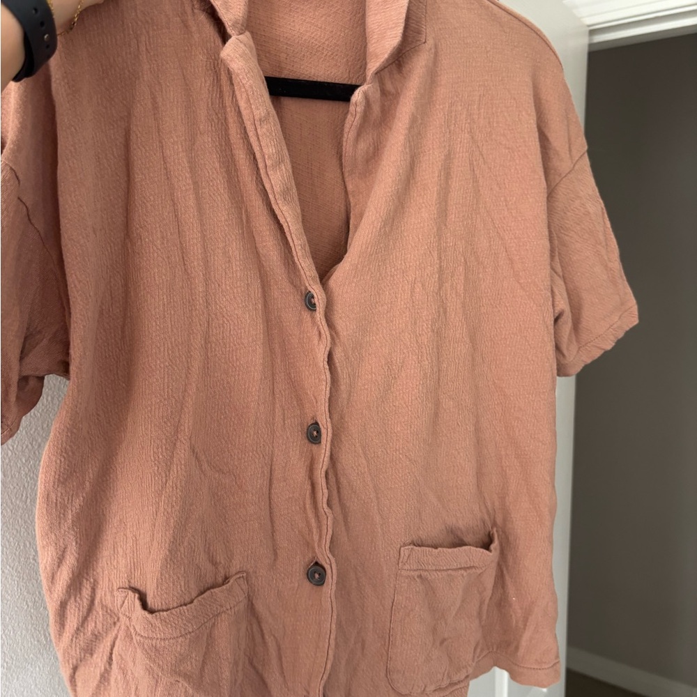 Madewell Terracotta Button-up Top